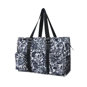 Damask Bliss NGIL Zippered Caddy Organizer Tote Bag