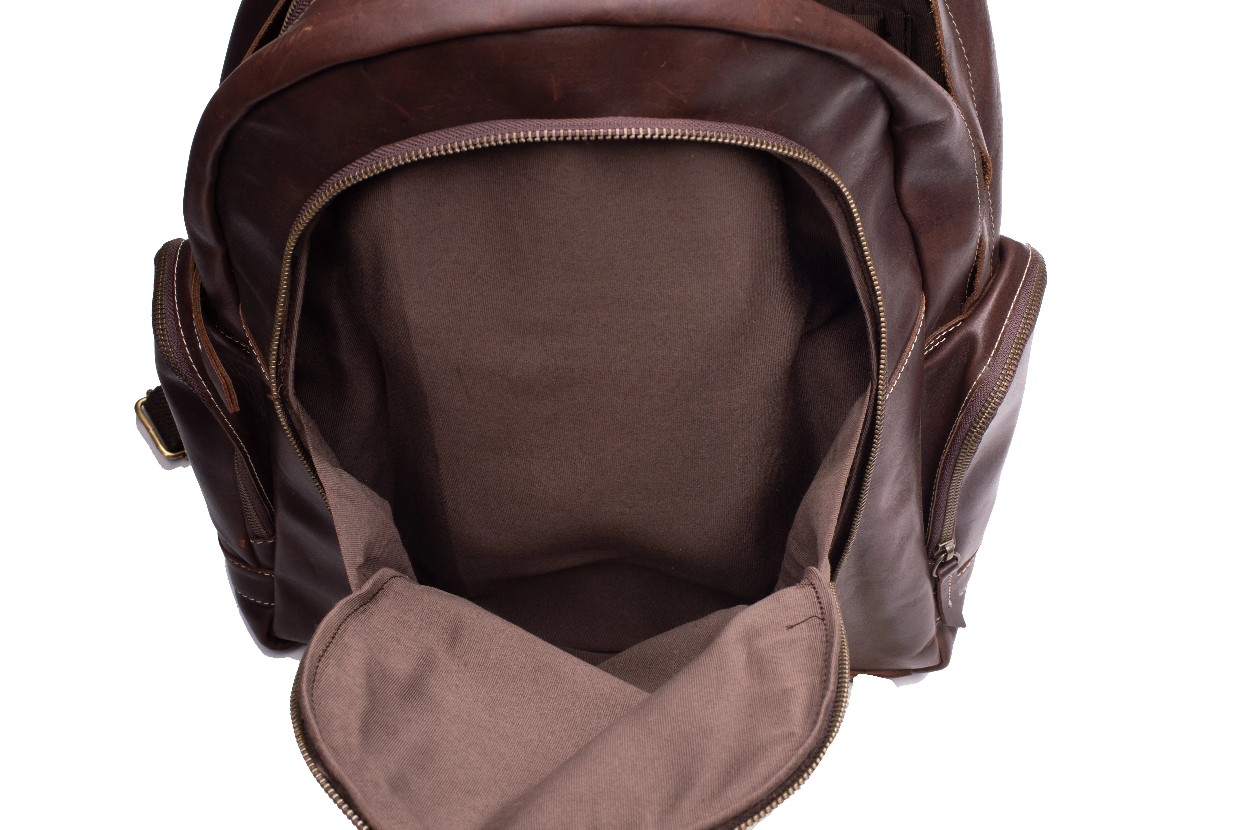 Dark Brown Slim Laptop Backpack