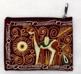 Embroidered Alpaca Pocket / Coin Purse