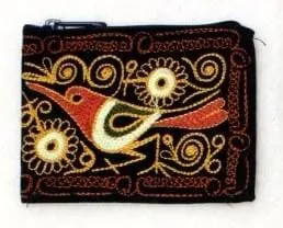 Embroidered Alpaca Pocket / Coin Purse