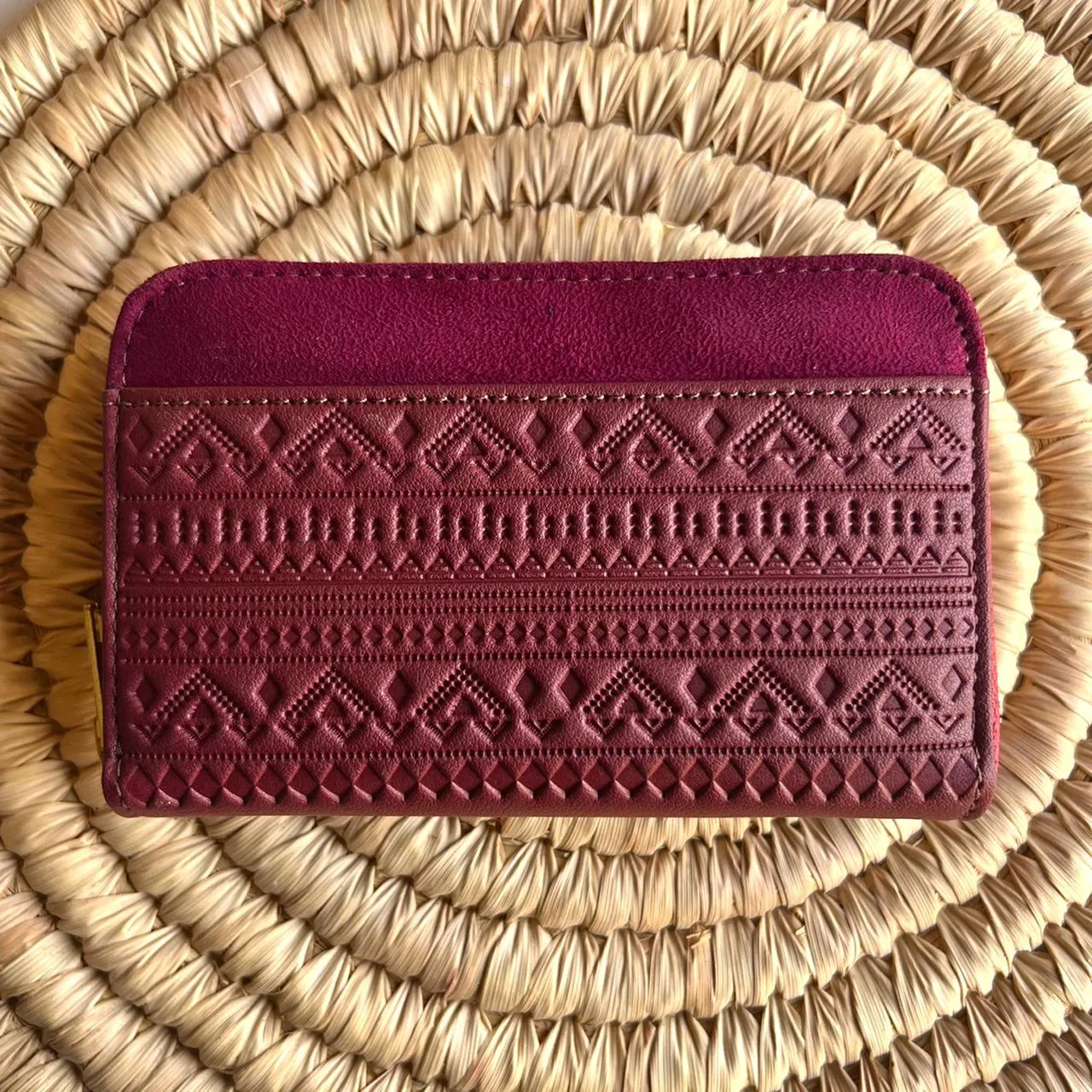 Engraved Boho Wallet Burgundy