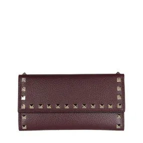 Flap Continental Rockstud Wallet , Rubin