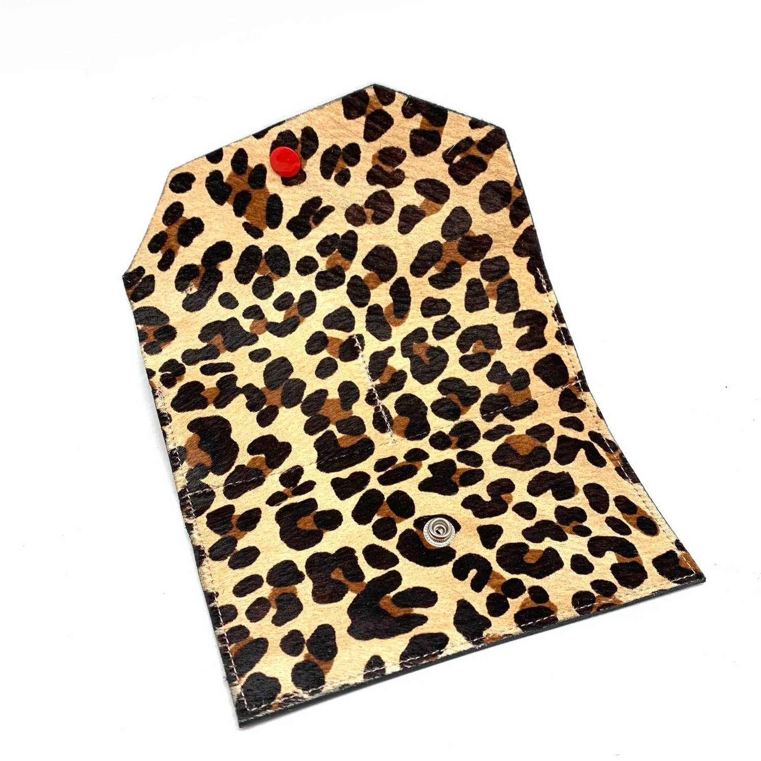 Folio- cowhide brown animal print wallet