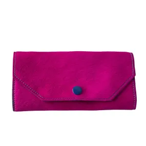 Folio- fuchsia and white rainbow cowhide wallet