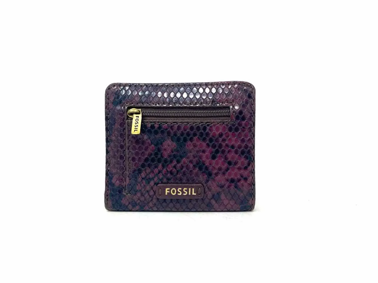 Fossil Purple/Black Reptile Faux Leather Accessories Wallet