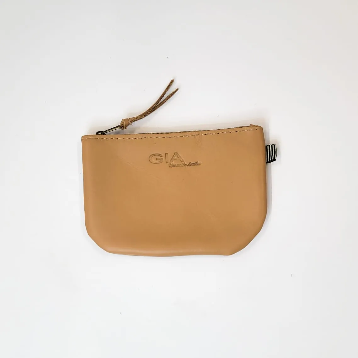 Gia leather dark nude coin purse