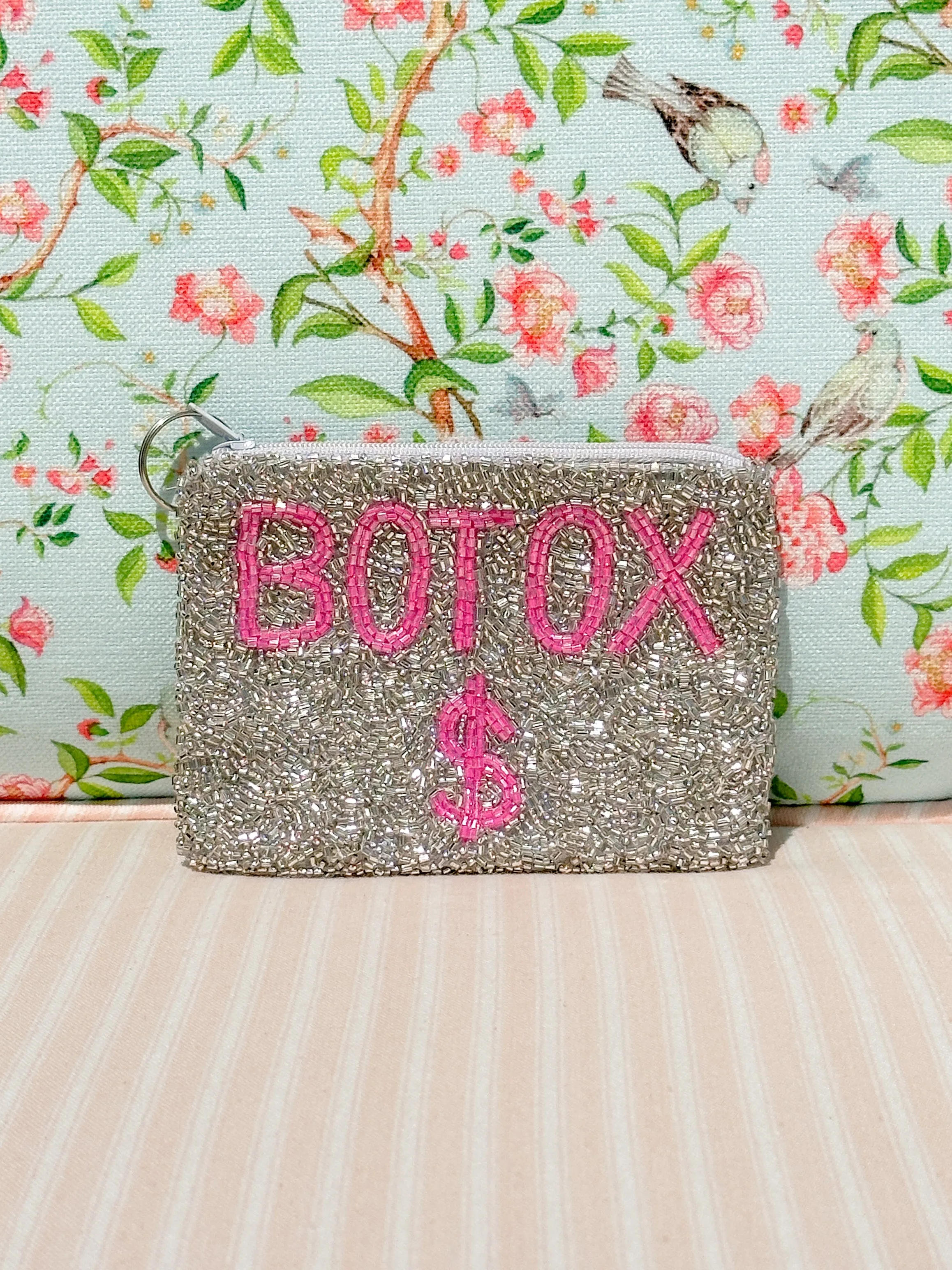 Glamfox - Silver Botox Beaded Coin Purse