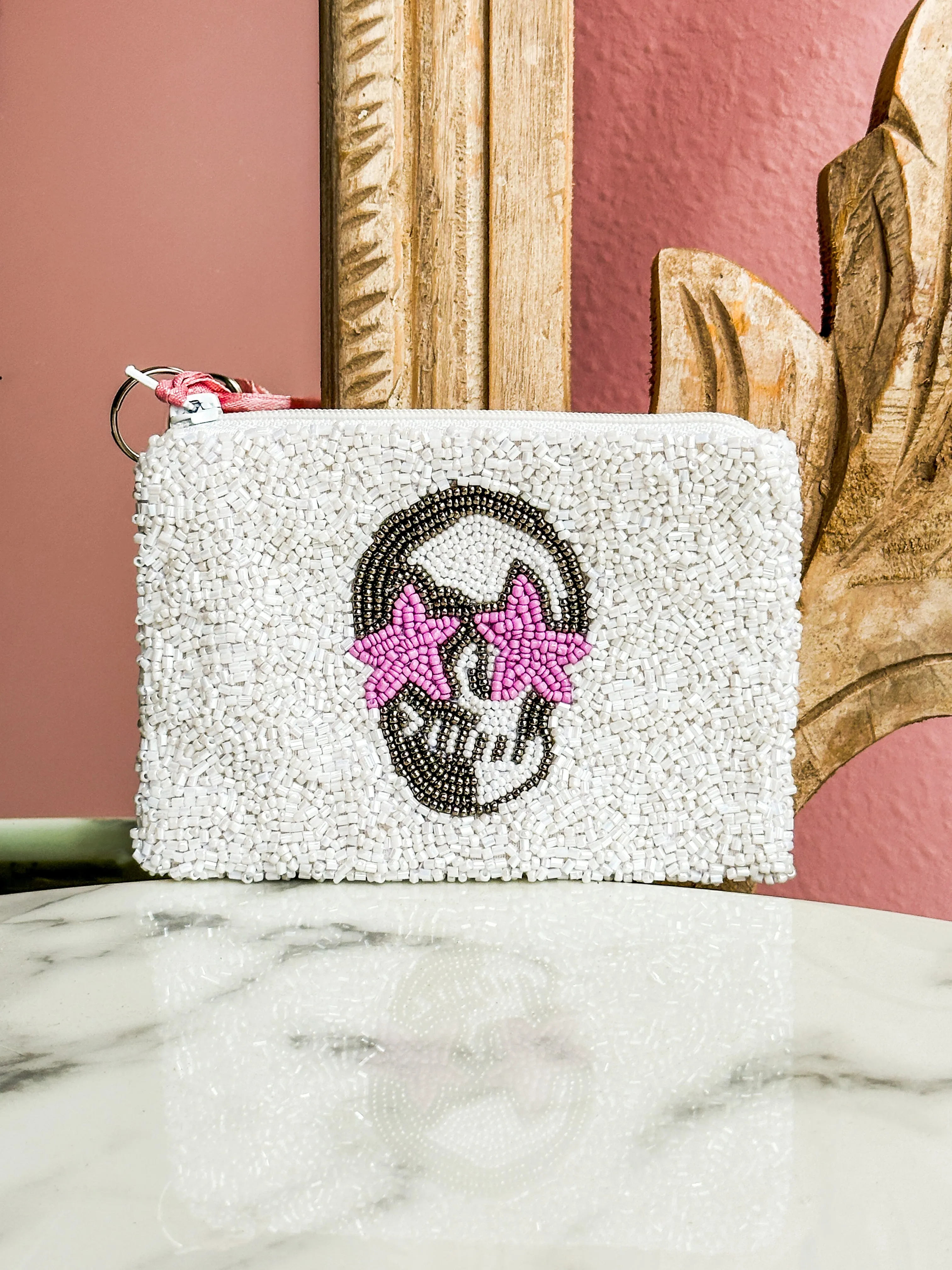 Glamfox - Skull & Stars Beaded Coin Purse