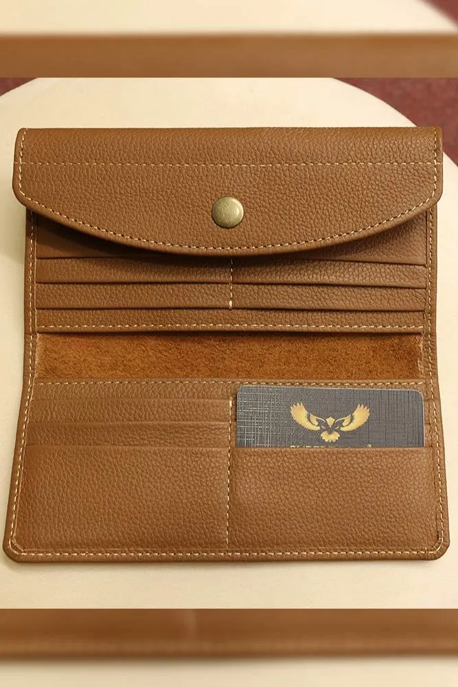 Handcrafted Button Genuine Leather Wallet