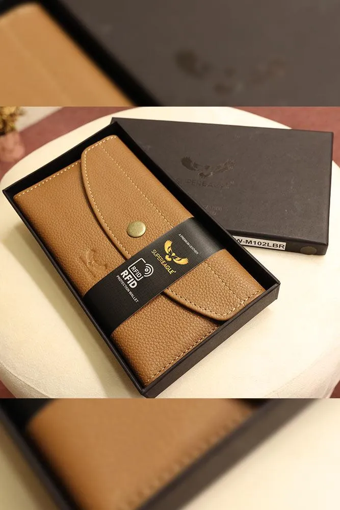 Handcrafted Button Genuine Leather Wallet