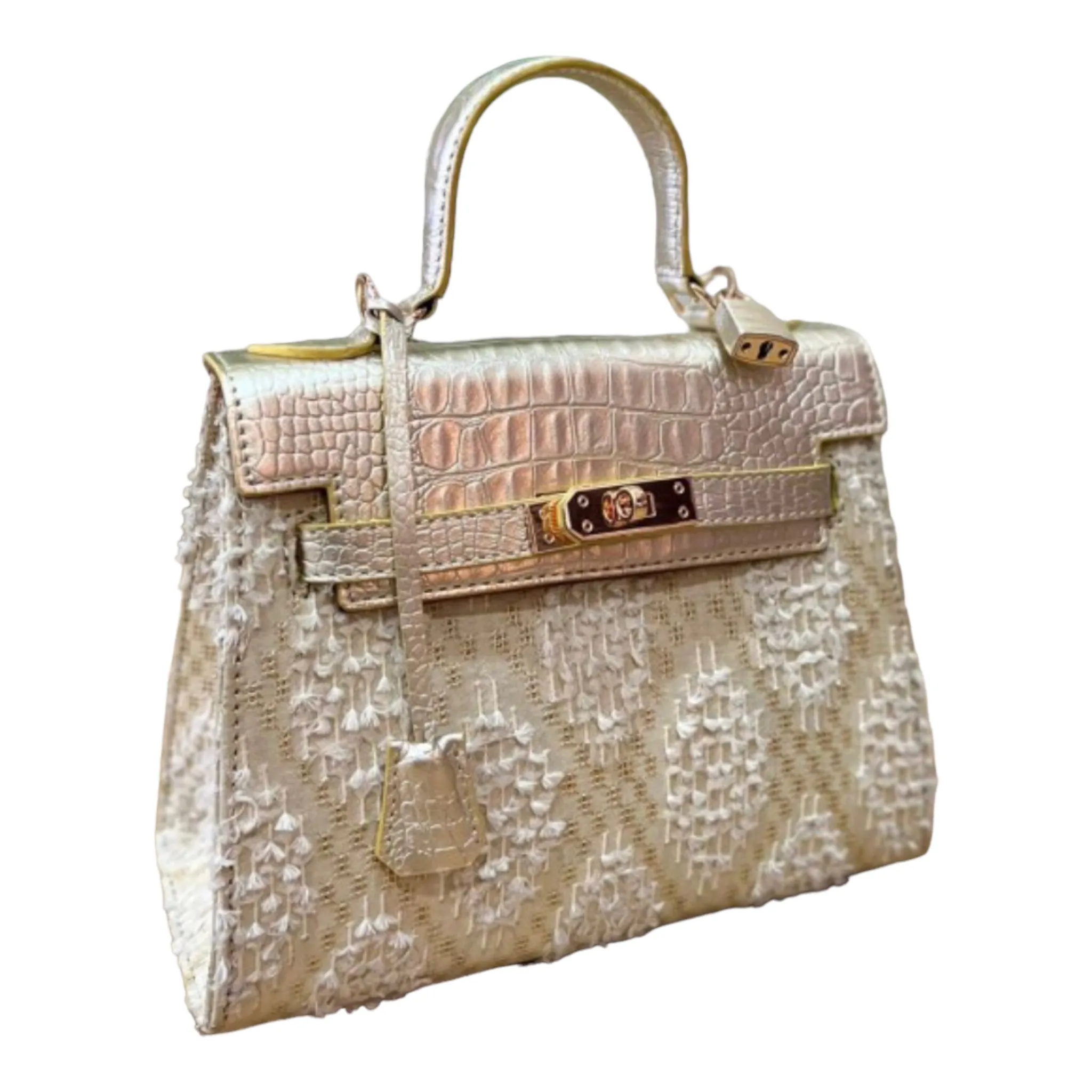 Inabel Croco Leather Kelly Bag