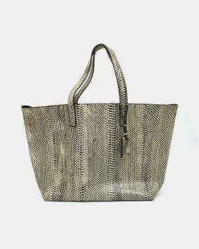 Jil Sander Snake-Skin Textured Leather Tote Bag 2000's