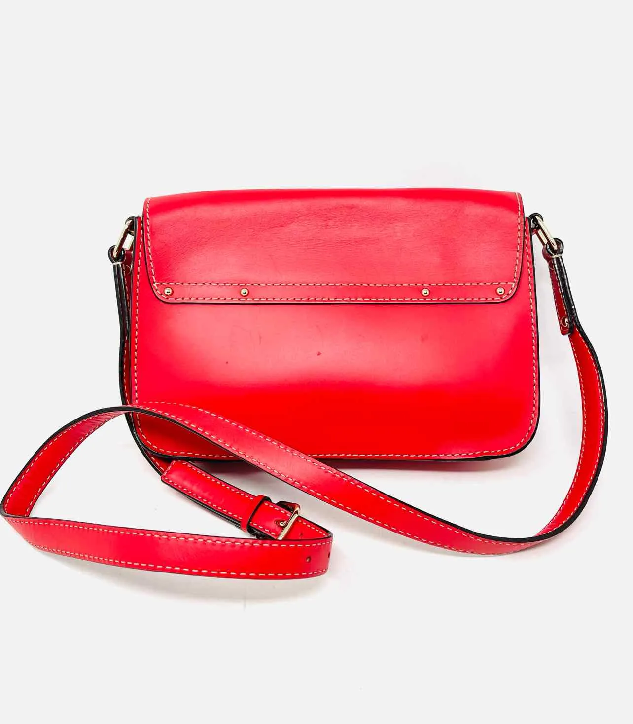 Kate Spade Red Buckles Leather AS IS Designer Crossbody Purse