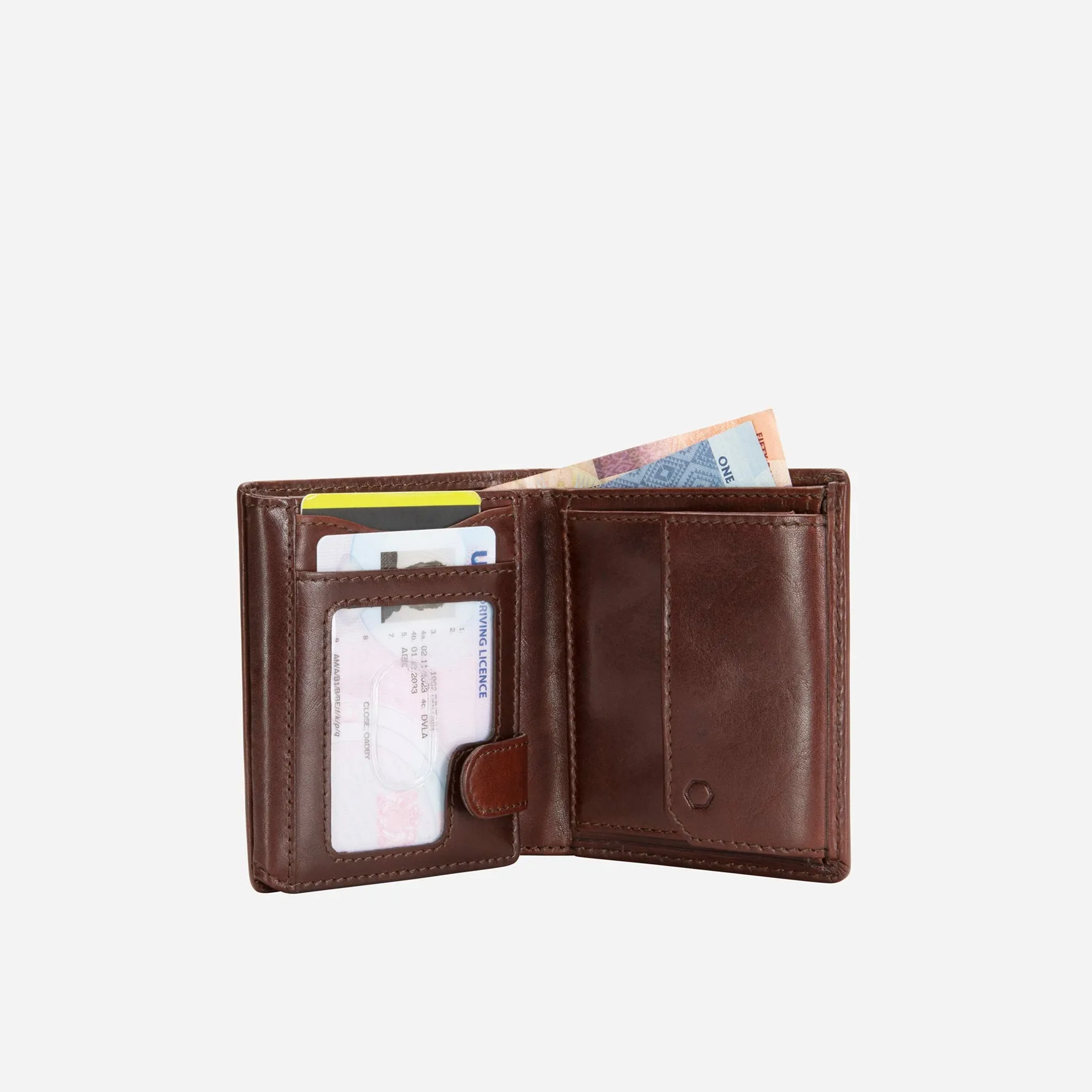 Large Bifold Wallet With ID Window, Mocha