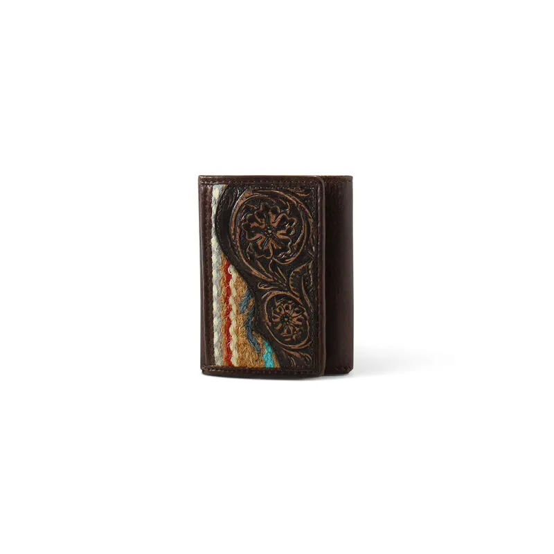 Men's Ariat Rug Floral Embossed Trifold Wallet