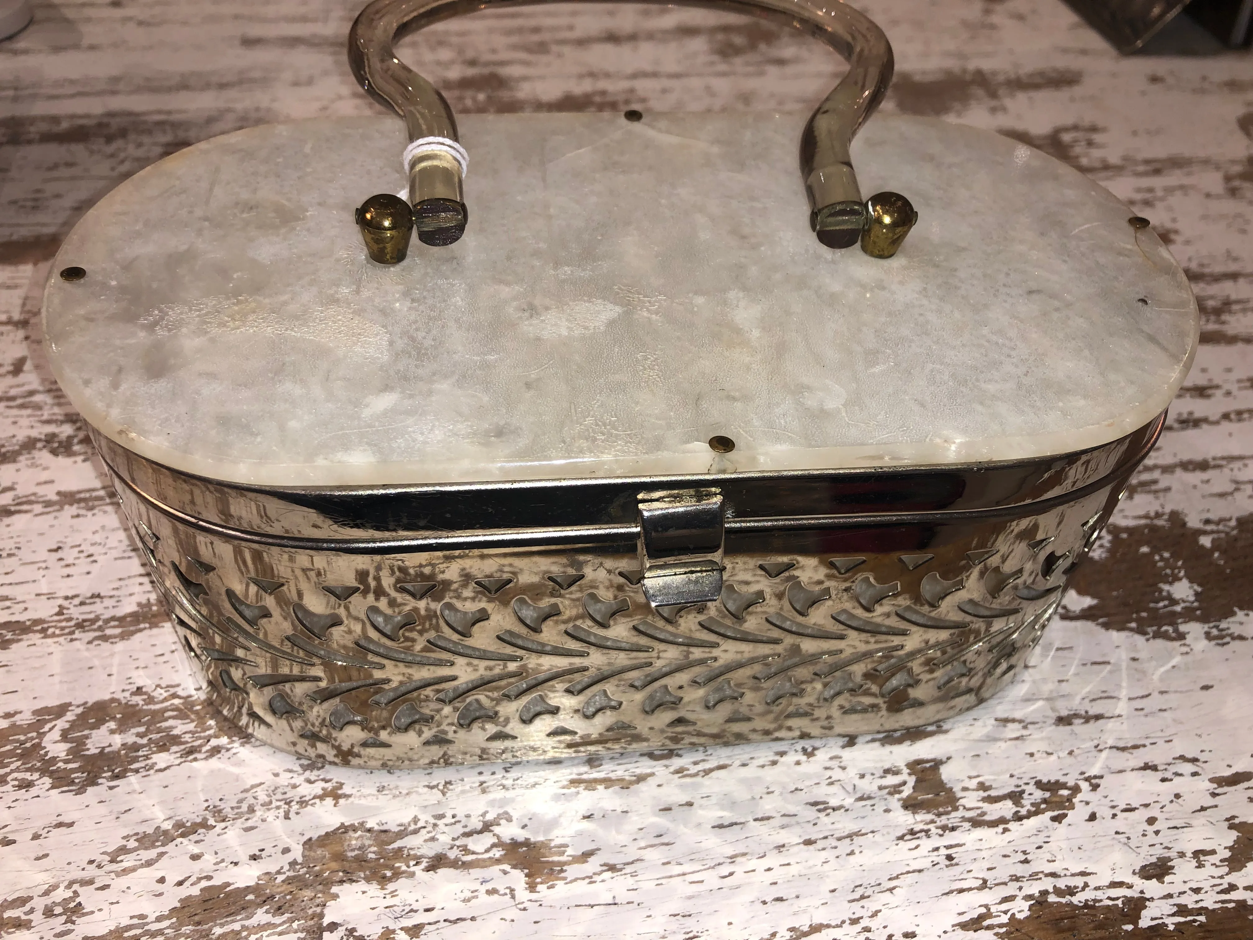 Metal and Lucile Oval Purse 1950s