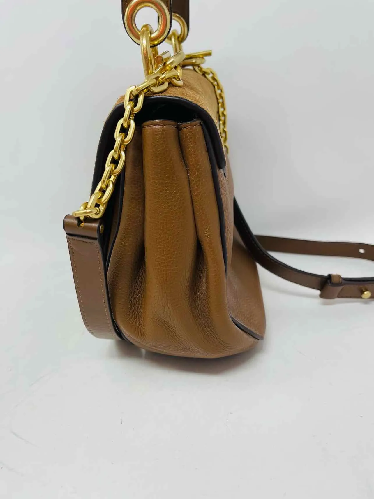 Michael Michael Kors Brown/Gold Suede AS IS Designer Crossbody Purse