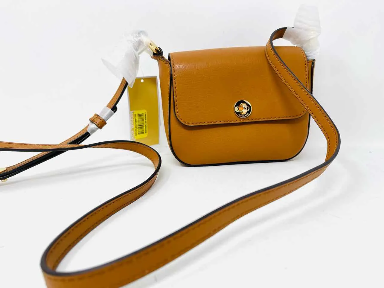 Michael Michael Kors Tan Turn-lock Leather NEW Designer Crossbody Purse