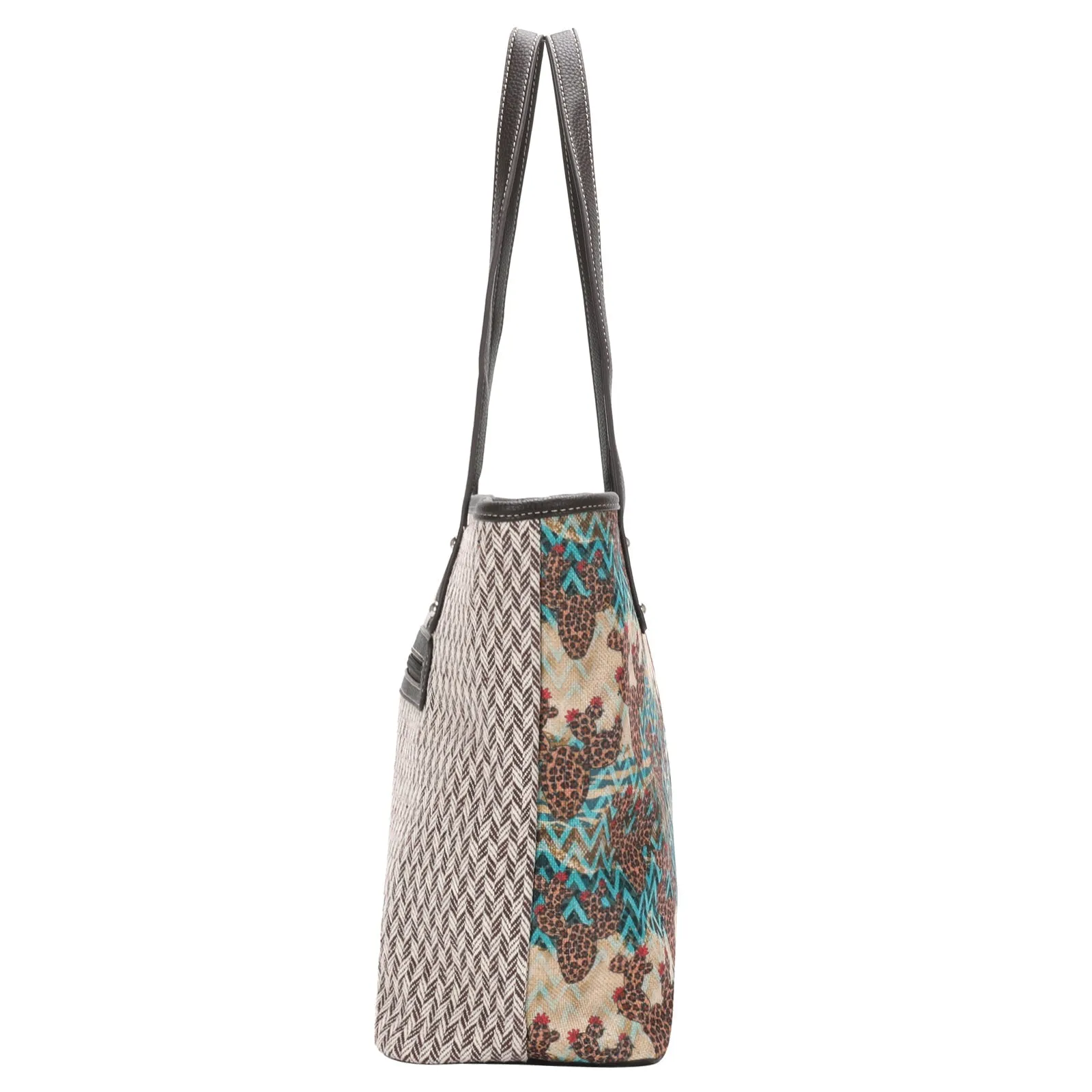 Montana West Leopard Cactus Canvas Tote Bag