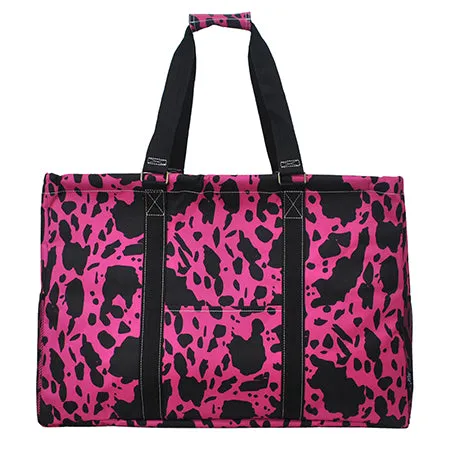 Neon Cow Hot Pink NGIL Mega Shopping Utility Tote Bag