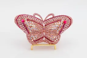 Pink Jeweled Papillon Evening Bag