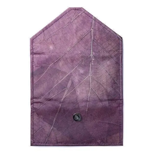 Purple envelope wallet made of leaves by Tree Tribe