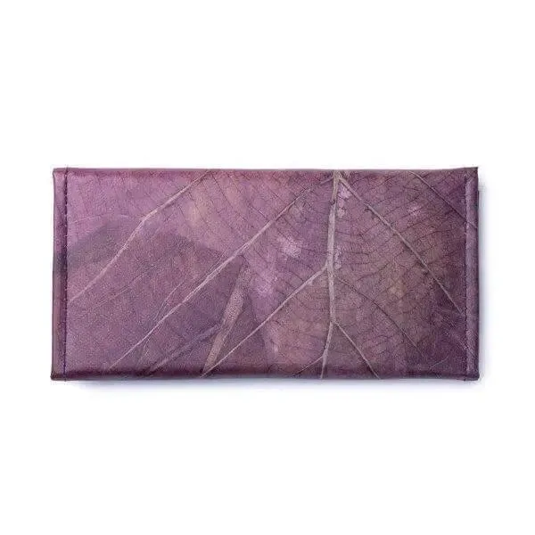 Purple envelope wallet made of leaves by Tree Tribe