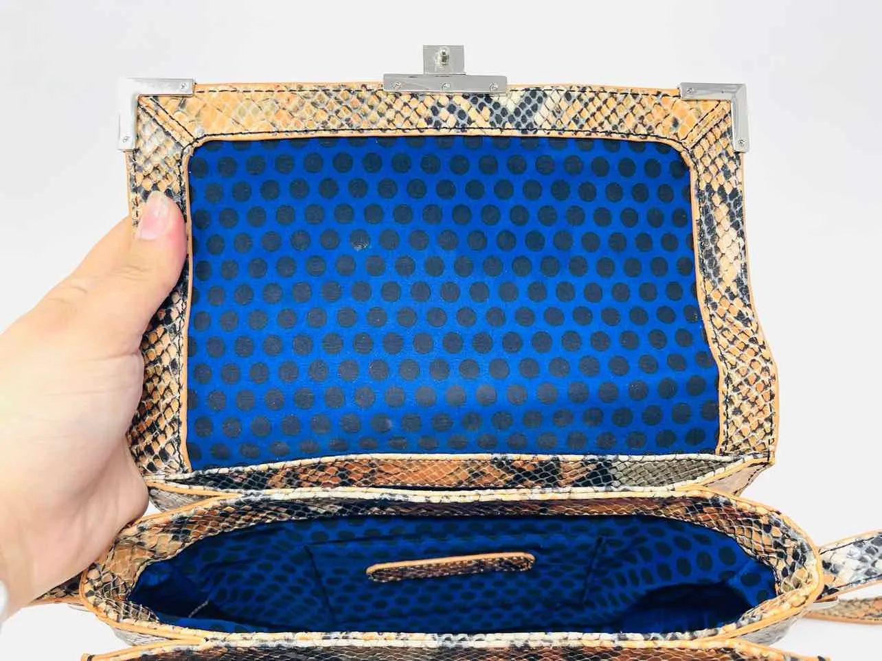 Rebecca Minkoff Or/Br/Bk Reptile Designer Crossbody Purse