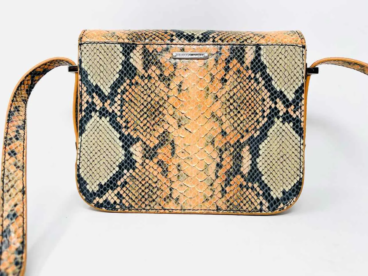 Rebecca Minkoff Or/Br/Bk Reptile Designer Crossbody Purse