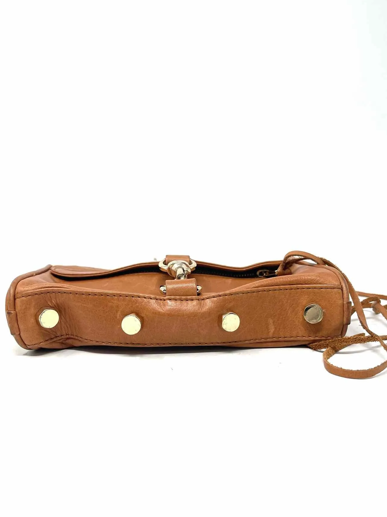 Rebecca Minkoff Tan/Gold Embellished Leather Designer Crossbody Purse