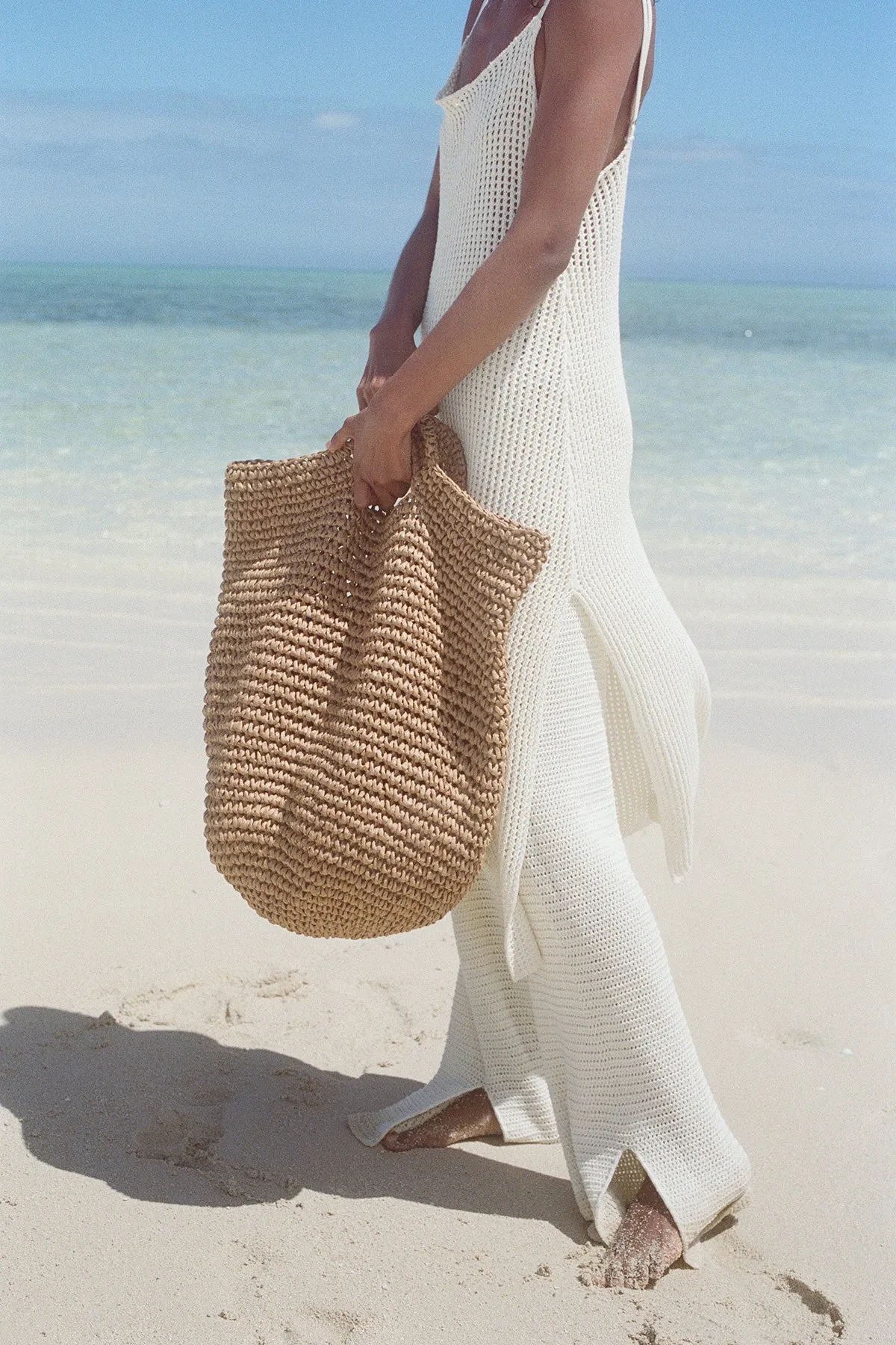 Round Straw Bag - Natural