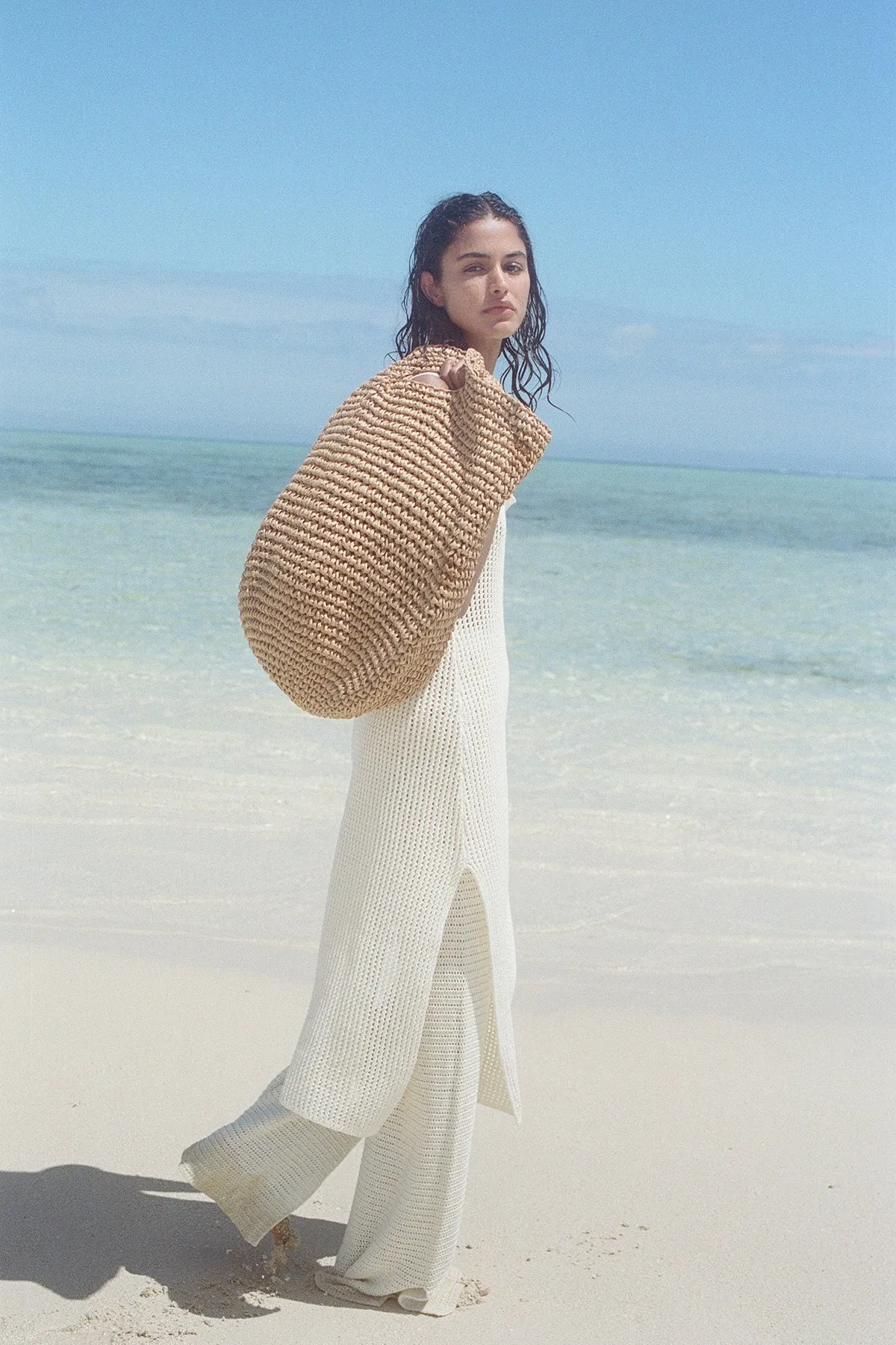 Round Straw Bag - Natural