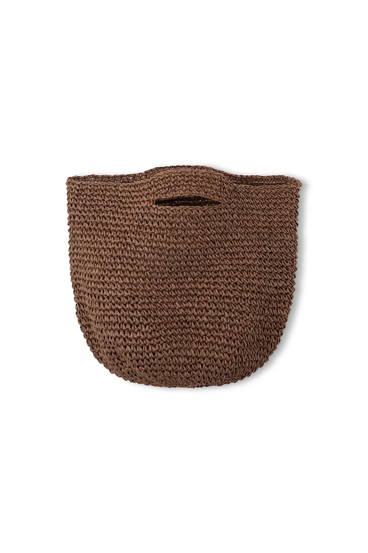 Round Straw Bag - Walnut