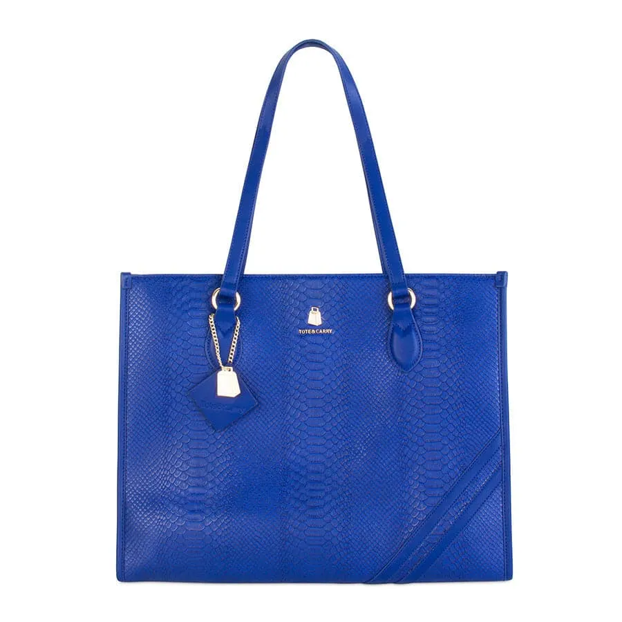 Royal Blue Apollo 1 Faux Snakeskin Tote Bag