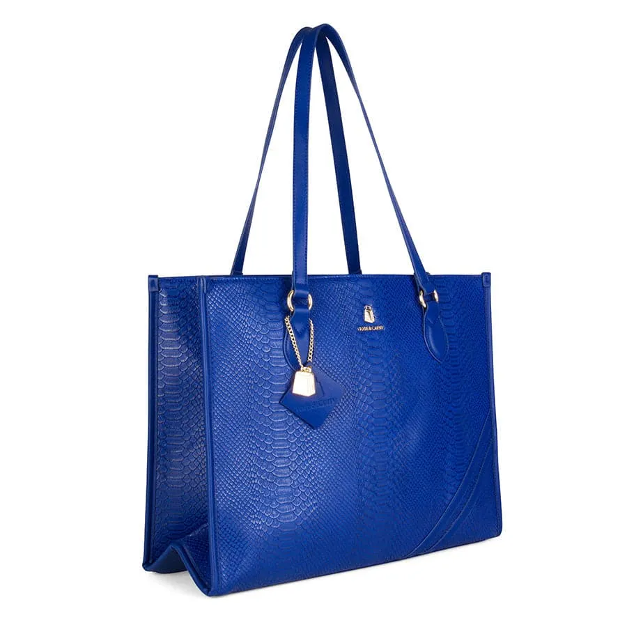 Royal Blue Apollo 1 Faux Snakeskin Tote Bag