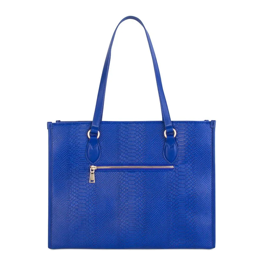 Royal Blue Apollo 1 Faux Snakeskin Tote Bag