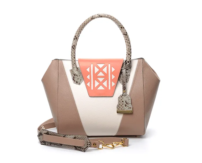 Salmon & Nude Ashley Tote