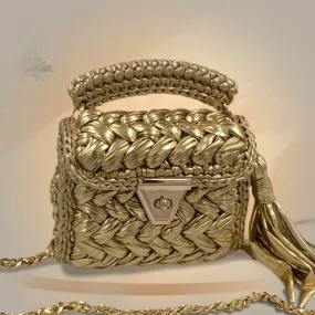 Shiroli Handmade Designer Metallic Golden Bag