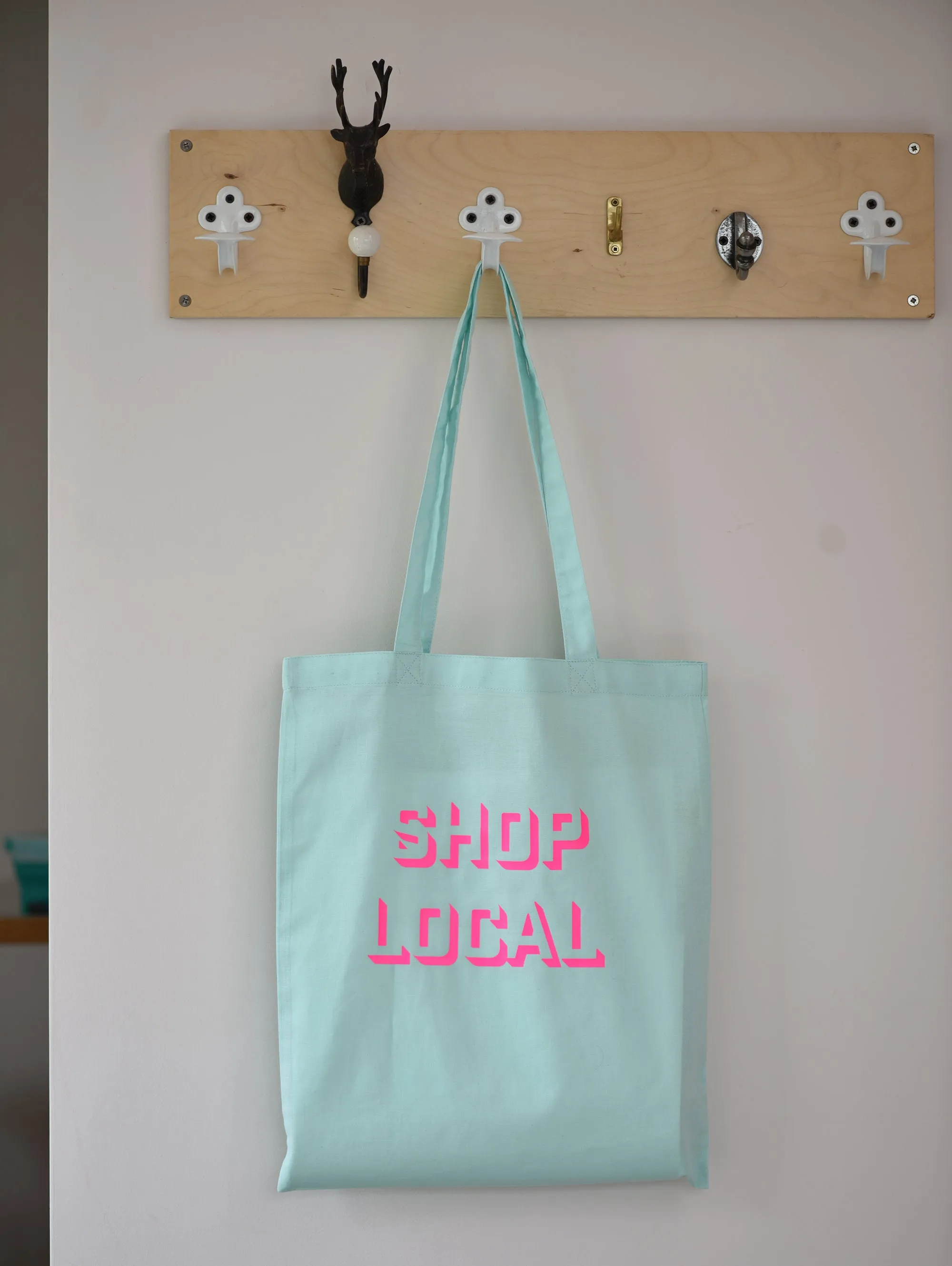 SHOP LOCAL BAG MINT GREEN