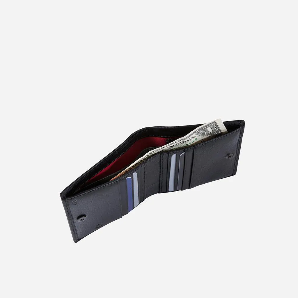 Slim Bifold Wallet with Coin, Black Camo