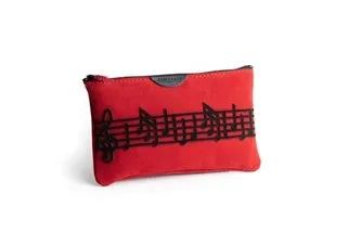 Suede Music Notes Coin Purse