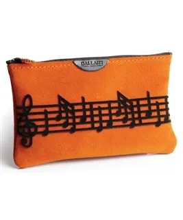 Suede Music Notes Coin Purse