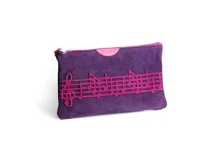 Suede Music Notes Coin Purse