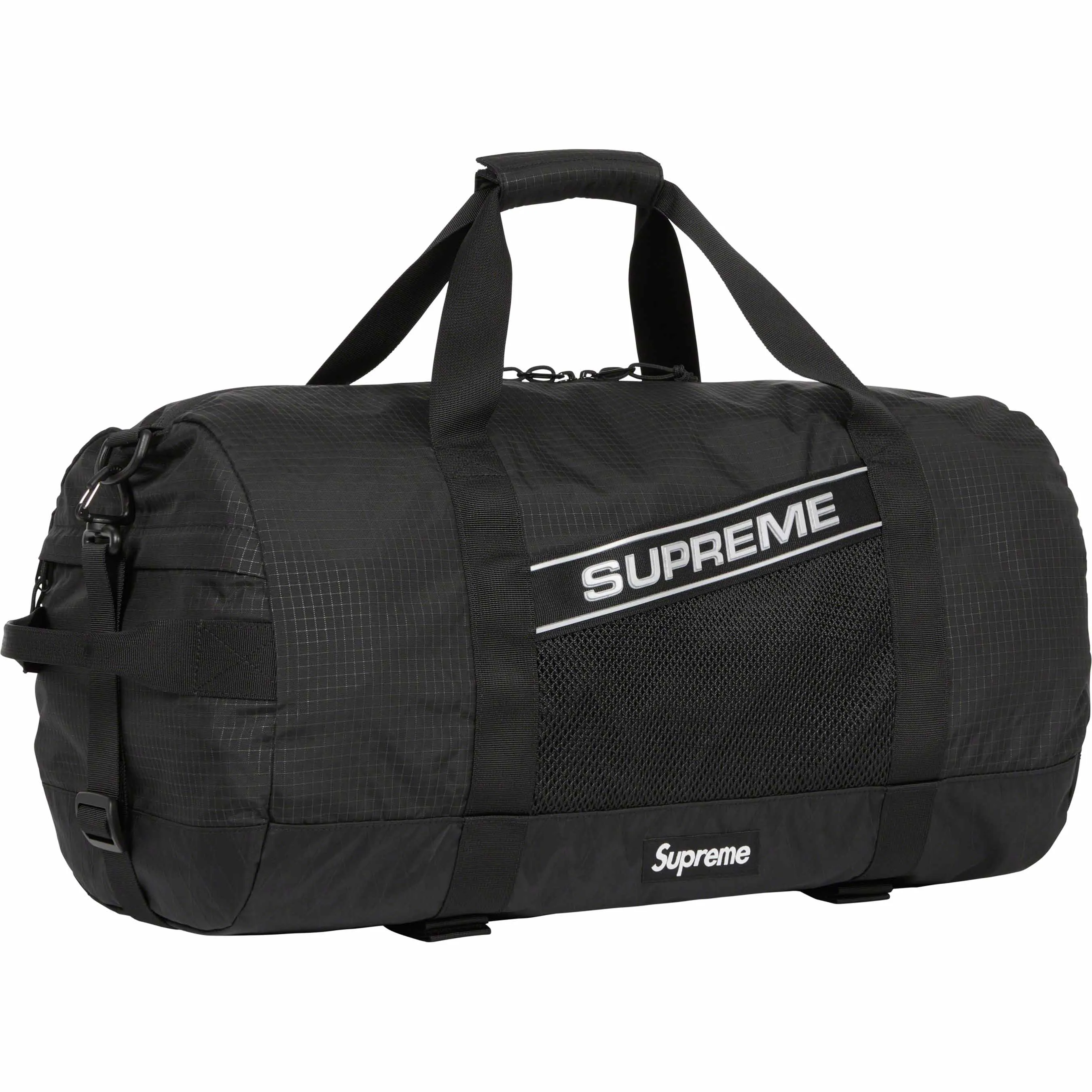 Supreme Reflective Logo Duffle Bag Black