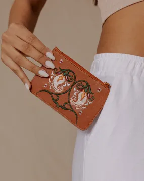 The Floral Paisley Wallet Camel