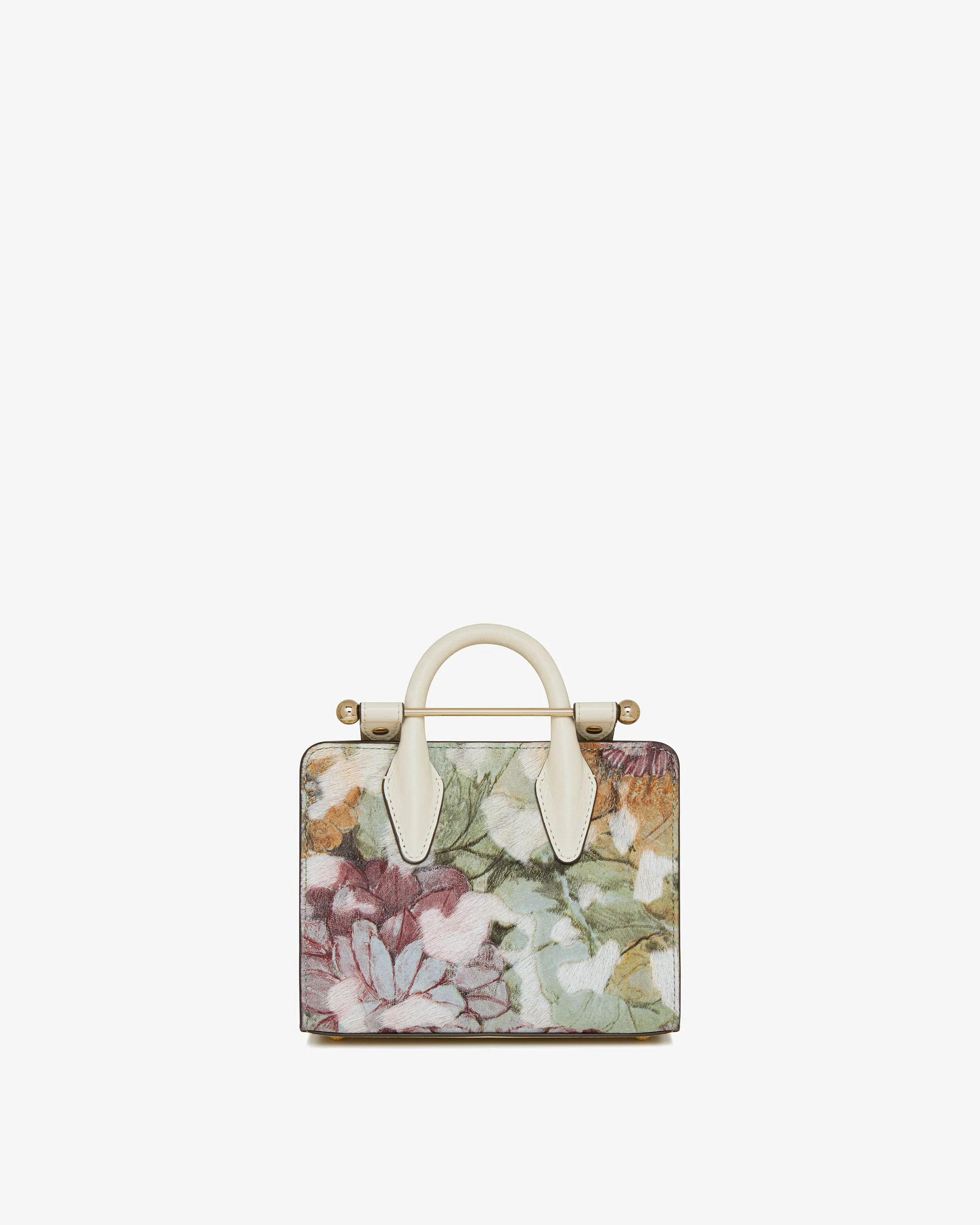 The Strathberry Nano Tote - Textured Floral/Vanilla