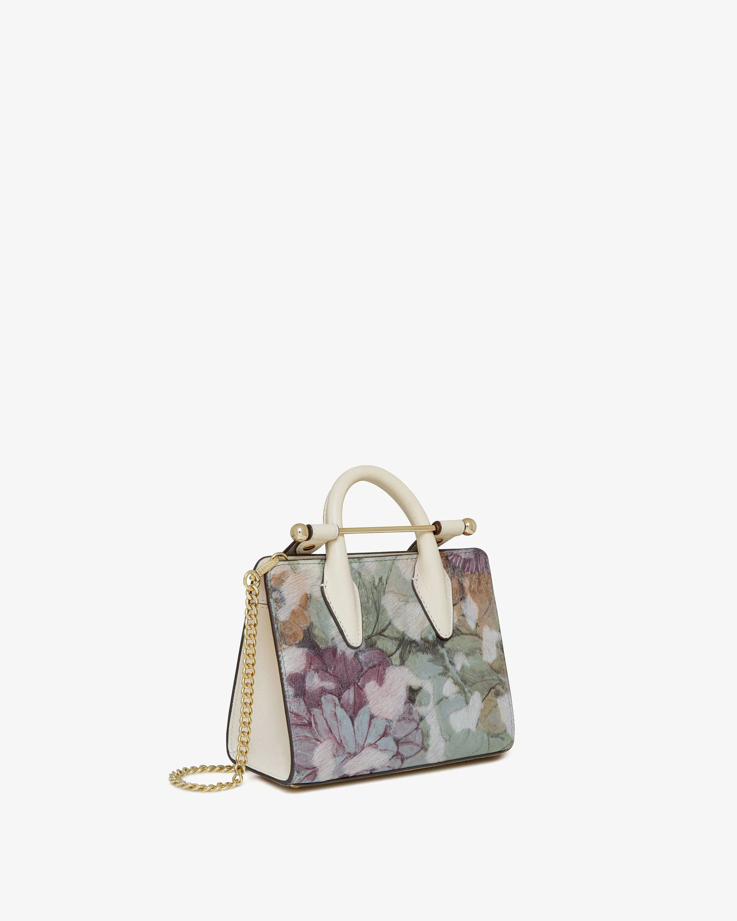 The Strathberry Nano Tote - Textured Floral/Vanilla