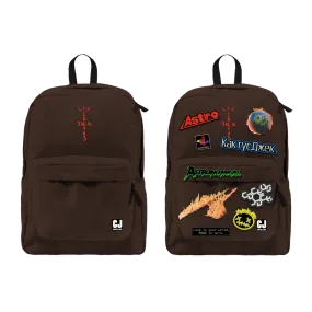 Travis Scott Cactus Jack Backpack With Patch Set Brown