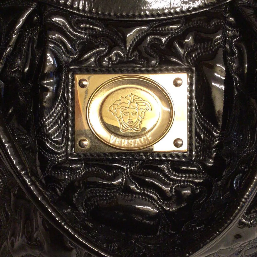 Versace Large Black Leather Bag