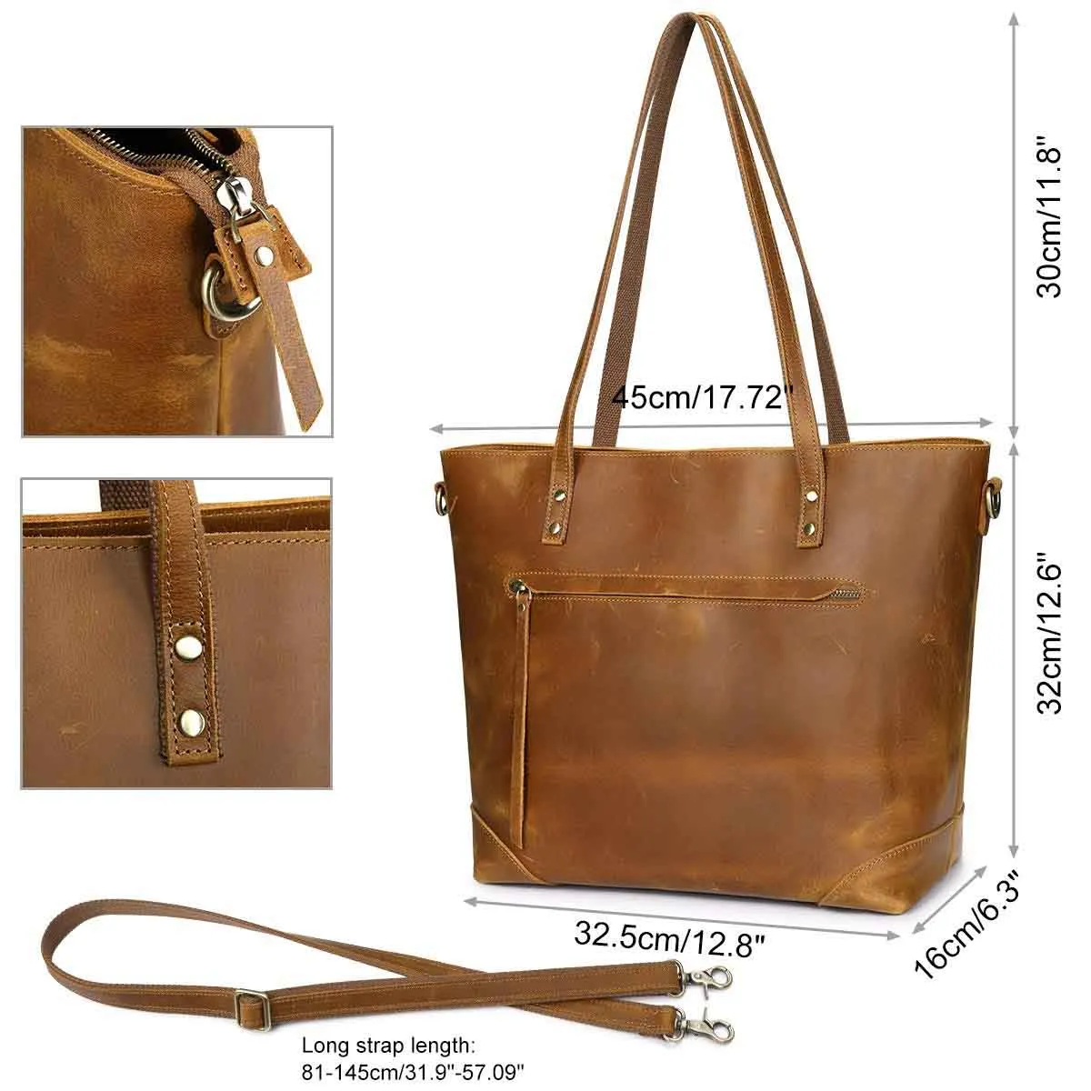 Vintage Leather Tote Bag